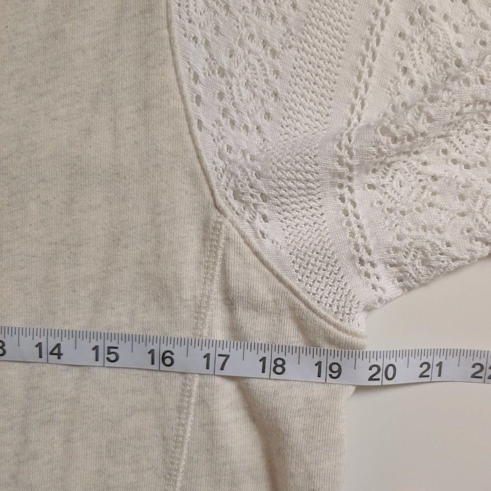 Anthro Akemi + Kin Crochet Sleeve Sweatshirt Tunic - Picture 8 of 10